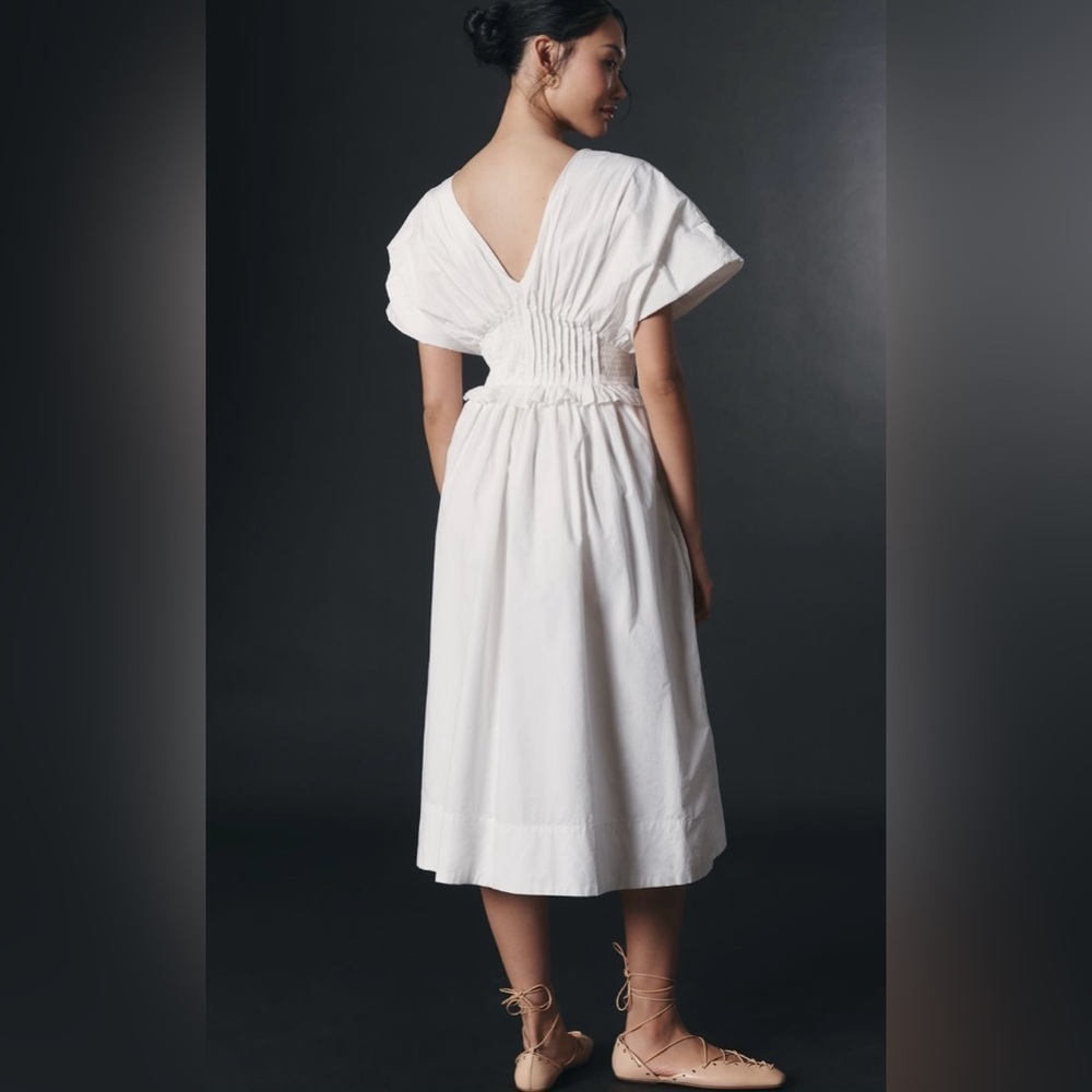 Anthropologie V-Neck Zip-Front Midi Dress Size Small NWT - Picture 2 of 16